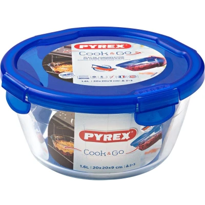 Afbeelding van Hermetische Lunchtrommel Pyrex Cook&amp;go 20 x 10,3 cm Blauw 1,6 L Glas (6 Stuks)