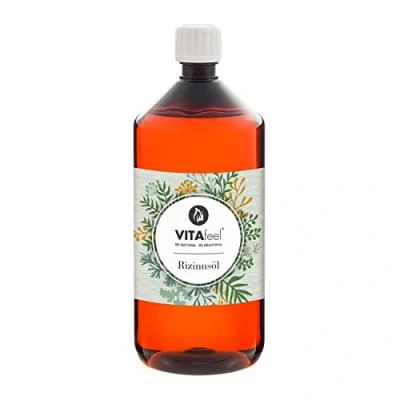 Afbeelding van VitaFeel Ricinusolie, 1 liter, 100% pure koudgeperste olie, pH euro, wimperserum, haarolie, natuurlijke haarverzorging
