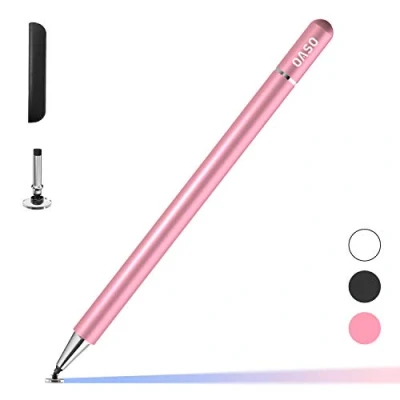 Image de Stylo pour tablette Samsung, stylet à pointe disque et magnétique compatible avec iPad Pro/iPad 6/7/8e/iPhone, Samsung Galaxy Tab A7/S7, Chromebook, Nintendo Switch (rose)