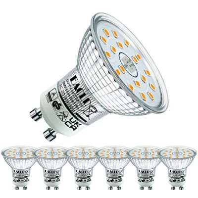 Afbeelding van EACLL Ledlampen, GU10, warmwit, lichtbron, 4,9 W, 2700 K, 515 lumen, komt overeen met 70 W. 120 brede straling, AC 230 V, reflectorspots, zonder flikkeren, 6 stuks