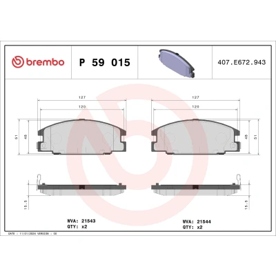 Afbeelding van Brembo Remblokset P 59 015