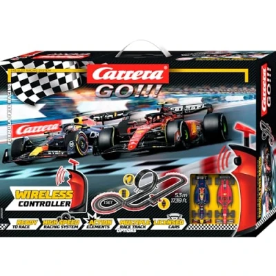 Afbeelding van Carrera 20062581 GO!!! Formula Free Racing (Wireless) racebaan kit met gelicentieerde kaarten tot 2 spelers voor kinderen vanaf 6 jaar en volwassenen