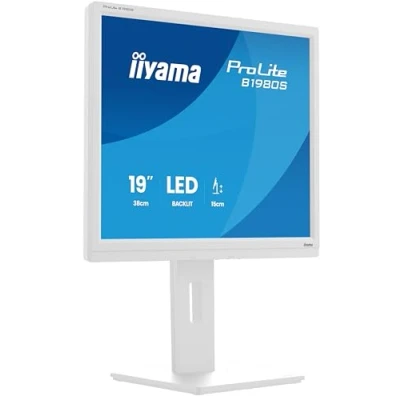 Afbeelding van iiyama ProLite B1980S W1 LED monitor 19&quot; 1280 x 1024 @ 75 Hz TN 250 cd/m² 1000:1 3 ms HDMI, DisplayPort luidsprekers wit, mat