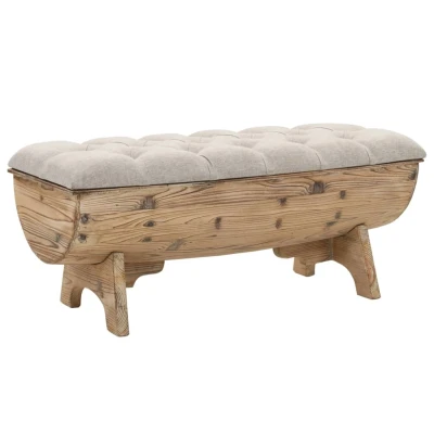 Afbeelding van Opslagbank 103x51x44 cm massief hout en stof