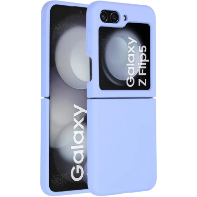 Afbeelding van Accezz Hoesje Geschikt voor Samsung Galaxy Z Flip 5 Siliconen Liquid Silicone Backcover Paars