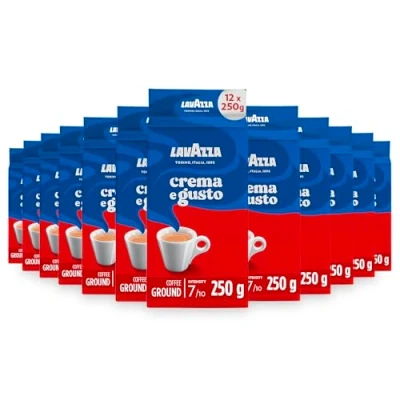Image de Lavazza Crema E Gusto, Café moulu, convient pour cafetière Moka, Lot de 12, 12 x 250g