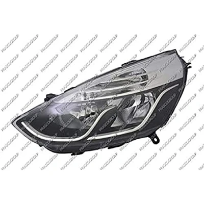 Afbeelding van PRASCO RN3294914 Koplampen Links H7/H1 zwart Met regelmotor voor LWR, Verchroomde rand RENAULT: Clio 4, 4
