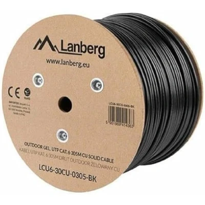 Afbeelding van Stevige UTP netwerkkabel categorie 6 Lanberg LCU6 30CU 0305 BK Zwart 305 m