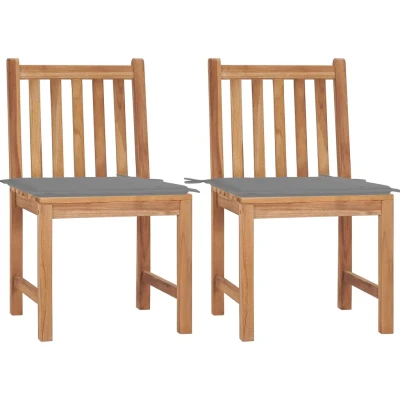 Afbeelding van Tuinstoelen 2 st met kussens massief teakhout