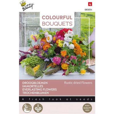 Afbeelding van Colourful Bouquets, Rustic dried flowers (droogbloem 1) Buzzy