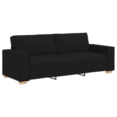 Afbeelding van vidaXL Driezitsbank 180 cm Stof Zwart