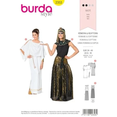 Afbeelding van Burda Naaipatroon 2353 Egyptische en Romeinse Jurk