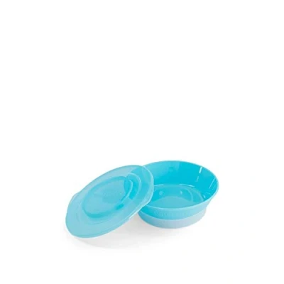 Image de Twistshake Bols pour tout petits avec couvercle étanche et anneau en silicone auto alimentation, plateau repas bébés enfants petits, facile à nettoyer, sans BPA, 6 mois+, bleu pastel