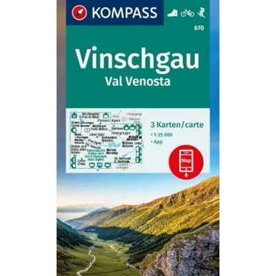 Afbeelding van KOMPASS Wanderkarten Set 670 Vinschgau / Val Venosta (3 Karten) 1:25.000
