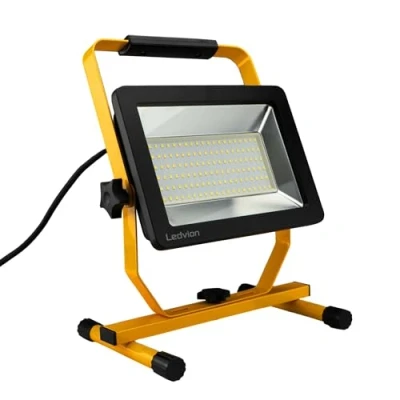 Afbeelding van Ledvion LED Bouwlamp, Osram, Lamp, IP65, 100W, 120lm/W, 6000 Lumen, 6500K, Incl. 1,5M Aansluitkabel, Buitenlamp