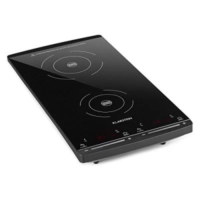 Afbeelding van Klarstein Varicook Slim Inductiekookplaat 2 Kookpitten 2900W Tussen 60 En 240C Touch Display Voor Single Of Tweepersoonshuishoudens Gangbare Maten Pannen Potten Met Timer Geluidsaanduiding LED Zwart
