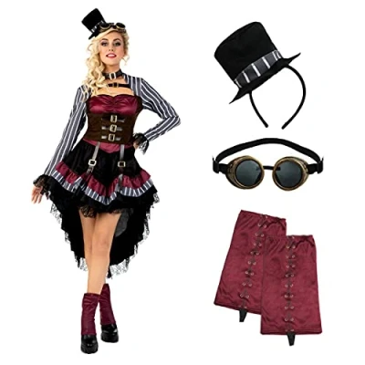 Afbeelding van Morph Steampunk kostuum voor vrouwen, gothic, Victoriaans, Halloween, dames, maat S