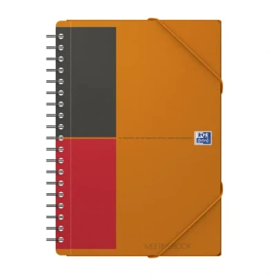 Afbeelding van Oxford INTERNATIONAL meetingbook connect, stevige kartonnen kaft oranje, 160 bladzijden,ft B5, gelijnd schrift