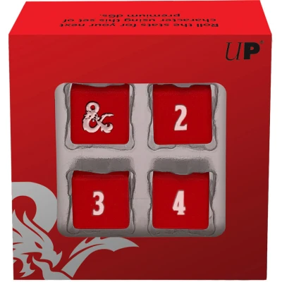 Afbeelding van Dungeons and Dragons: Heavy Metal Dice Set D6 Red White (4 stuks)