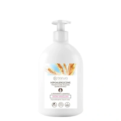 Afbeelding van Hypoallergene traditionele vloeibare grijze zeep met tarwe extract 500ml