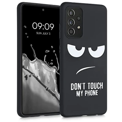 Afbeelding van kwmobile beschermhoes voor smartphone, compatibel met Samsung Galaxy A52 / 5G A52s van siliconen, wit/zwart