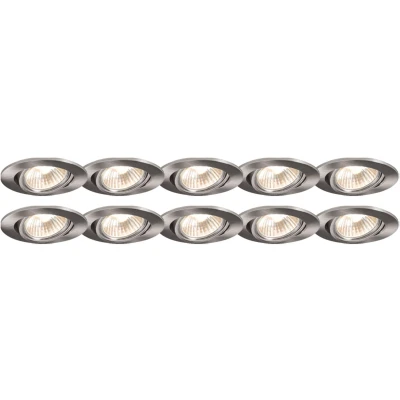 Afbeelding van QAZQA Set van 10 inbouwspots kantelbaar aluminium Cisco
