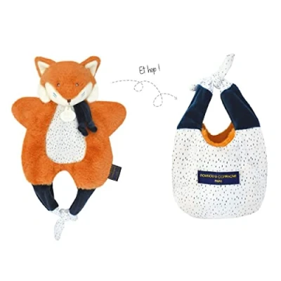 Afbeelding van Doudou et Compagnie knuffeldier vos knuffeltas oranje 30 cm DC3828
