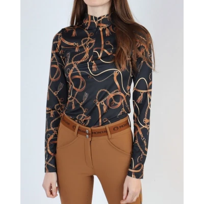 Afbeelding van Montar Haily bridle print trainingsshirt maat XS black