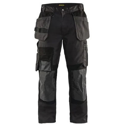 Image de Pantalon artisan stretch gris foncé/noir