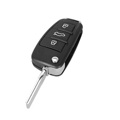 Afbeelding van Sleutelhoes voor Audi A1 A3 A4 A6 Q3 Q7 R8 RS4 S3 S4 S6 TT Plip sleutel afstandsbediening 3 toetsen met lemmet Phonillico®