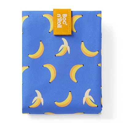 Afbeelding van Roll&#039;eat ® Boc&#039;n&#039;Roll Fruit Design Banaan Herbruikbare en wasbare sandwichverpakking Milieuvriendelijke BPA vrije voedselbox Stoffen zak om te snacks