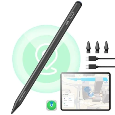 Afbeelding van ESR Geo Findmy iPad potlood compatibel met 2018 2024, Pencil Pro eenvoudige sneltoetsen en snel opladen voor 12.9/13/11 Air 5/4/13/11 &amp; 7/8/9/10 Mini 5/6/7, wit