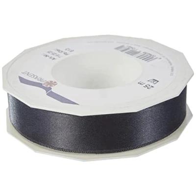Image de C.E. Pattberg ruban en satin noir pour emballage cadeau, 2,5 cm de large, décoratif cadeaux, toutes les occasions