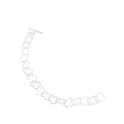 Afbeelding van TOUS Dames Sterling zilveren carrousel beer armband 1,25 cm 19 lang klassiek elegant collectie zilver, zilver