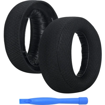 Afbeelding van Vervangende Oorkussens voor Sony PlayStation 5 3D Pulse Wireless PS5 Hoofdtelefoon van MMOBIEL Mesh Fabric Koptelefoon Noise Isolation Earpads Zwart
