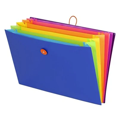Afbeelding van Viquel 126731, Envelopmap Ethyleen, A4, Polypropyleen (PP), Blauw, Groen, Oranje, Roze, Rood, Geel, Liggend, Elastische band