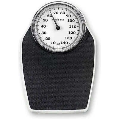Image de Medisana PSD pèse personne mécanique jusqu&#039;à 150 kg, analogique, rétro de conception classique et grande échelle dans un emballage sans frustration couvercle en verre renforcé