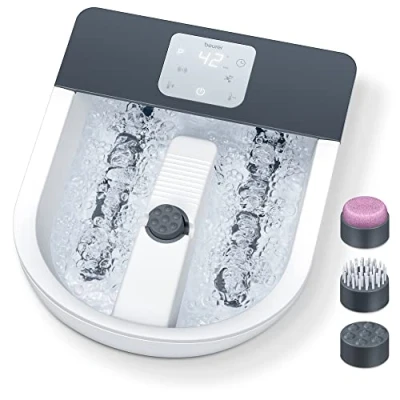 Afbeelding van Beurer FB 60 Elektrisch voetenbad Voetmassage Trillings en bubbelmassage 3 Massage programma&#039;s Verwarming Voetreflex rollers Pedicure opzetstukken Timer Snoeropwinder Tot schoenmaat 51 630 Watt Jaar garantie