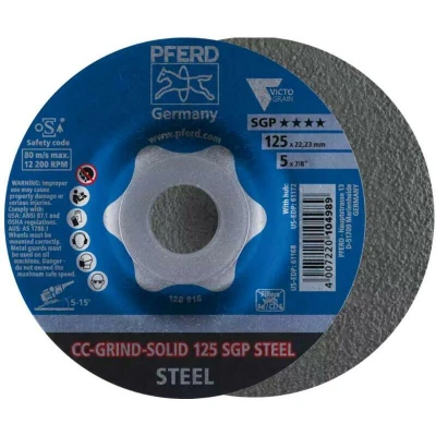 Afbeelding van PFERD 64187126 CC GRIND SOLID 125 SGP STEEL Schuurschijf Diameter mm Boordiameter 22.23 10 stuk(s)