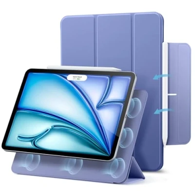 Afbeelding van ESR magnetische hoes compatibel met iPad Air 5e generatie 2022, 4e 2020 en Pro 11 2018, bevestiging, auto rust/wekken, ondersteunt potlood 2, lila