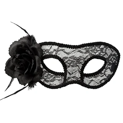 Afbeelding van Boland Kanten oogmasker Mystique Zwart Volwassenen Heks Halloween en Horror Black and White