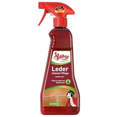 Image de Poliboy Soin intensif pour cuir Flacon Spray matic Nettoie, nourrit et protège tous les cuirs lisses Imperméabilisant Individuel 375 ml Fabriqué en Allemagne