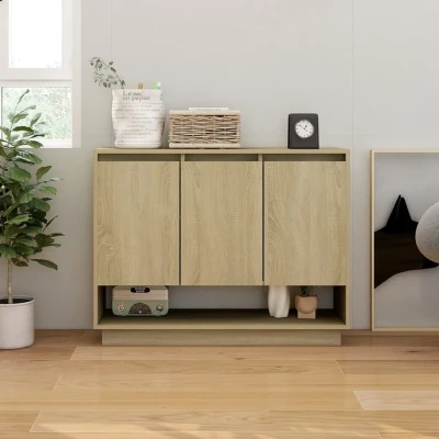 Afbeelding van Dressoir 97x31x75 cm spaanplaat sonoma eikenkleurig