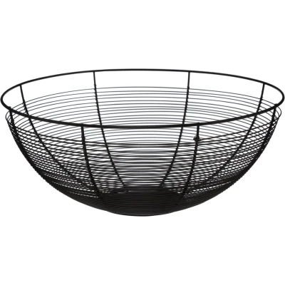 Afbeelding van Fruitmand Lady jungle zwart metaal Fruitschaal decoratieve schaal 32 cm