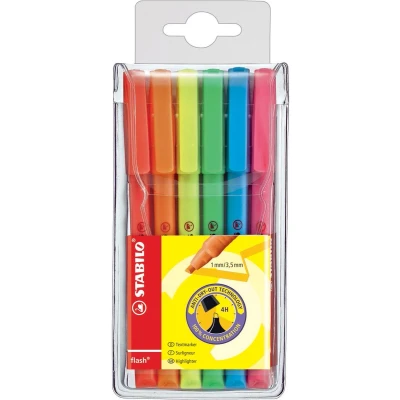 Afbeelding van STABILO flash markeerstift, etui van 6 stuks in geassorteerde kleuren 5