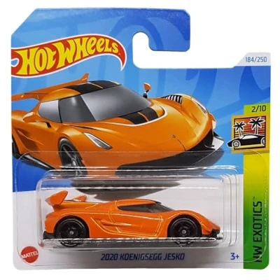 Afbeelding van Hot Wheels 2020 Koenigsegg Jesko HW Exotics 2/10 (184/250) HTF07 Orange 2024 + korte kaartbeschermer Frikimonkey