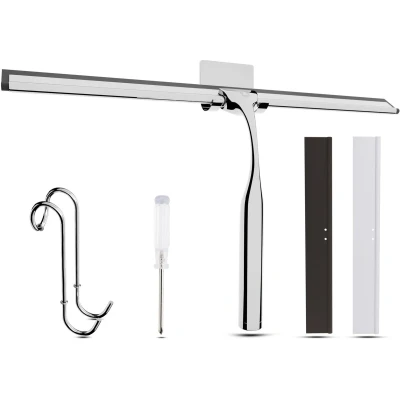 Afbeelding van Wunset Hoogwaardige douchewisser met roestvrijstalen schraper, siliconen en rubber, watertrekker, badkameraccessoires, (30 cm,