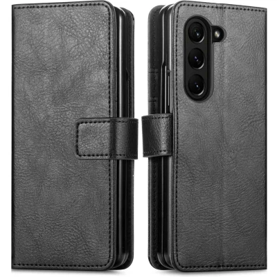 Afbeelding van iMoshion Hoesje Met Pasjeshouder Geschikt voor Samsung Galaxy Z Fold 5 Luxe Bookcase Zwart