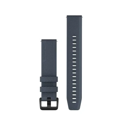 Afbeelding van Garmin Quick release siliconen polsband 20mm, granite blue met zwarte rvs gesp