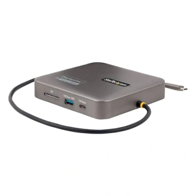 Afbeelding van StarTech.com USB C multiport adapter, dual 4K 60Hz HDMI docking station, 2x 10Gbps hubs, 100W PD, GbE, SD, hub, reisdockingstation